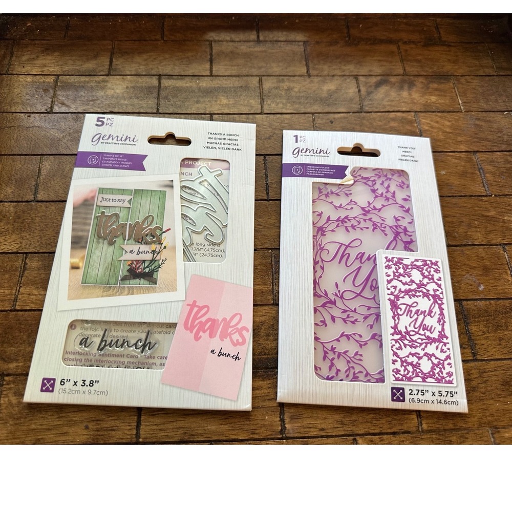 Gemini Crafter's Companion Thanks a Bunch Stamp Die Set & Embossing Folder